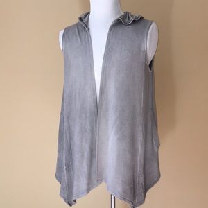 Lucy & Laurel sleeveless long coat w/ hoodie Xl